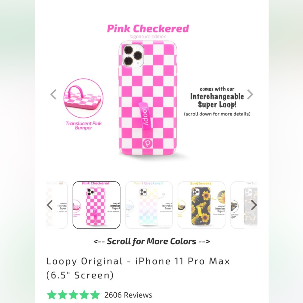 iPhone 11 Pro Max- Pink Checkered LoopyCase